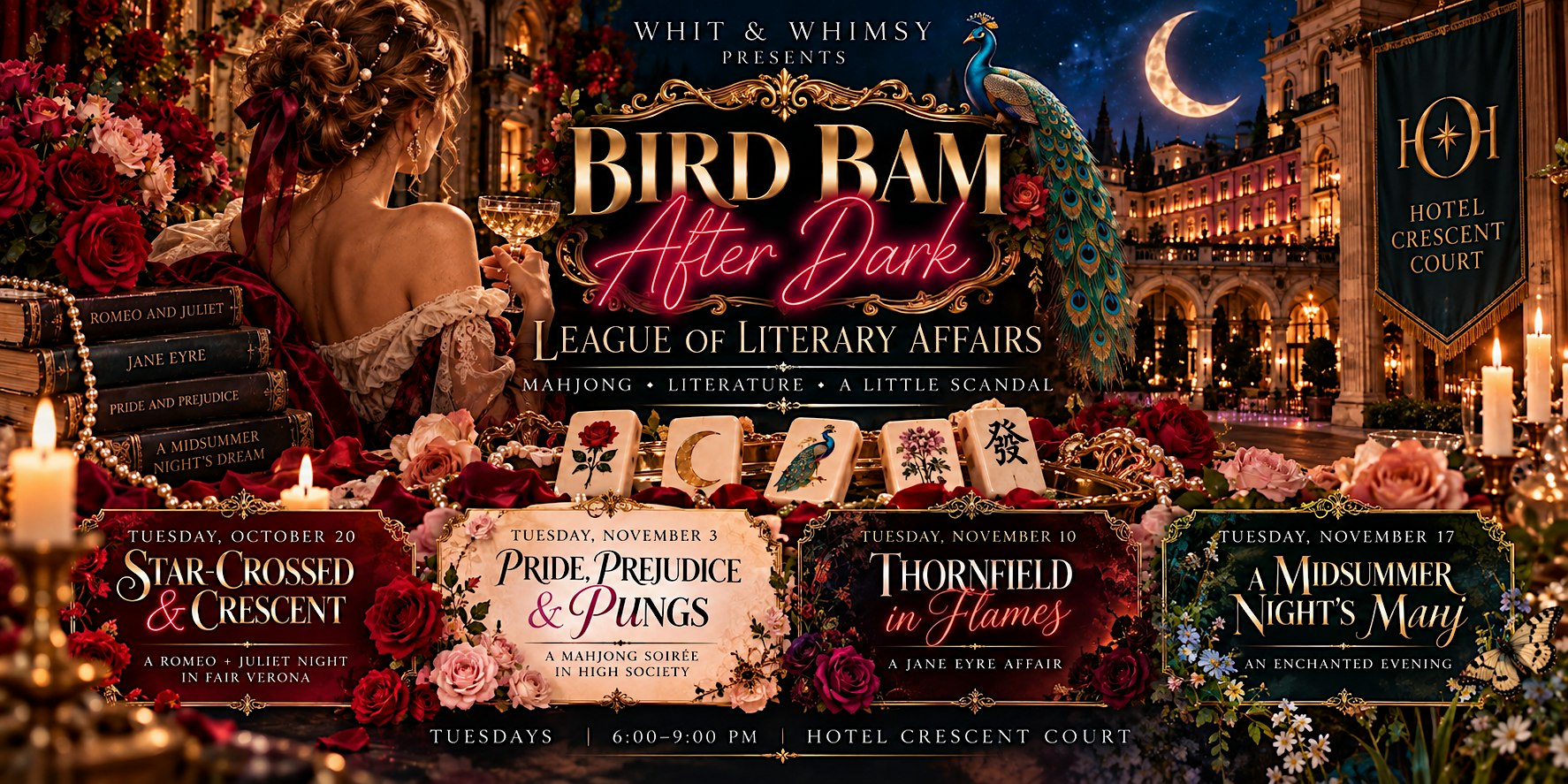 Bird Bam After Dark:  Mahjong League of Literary Affairs
