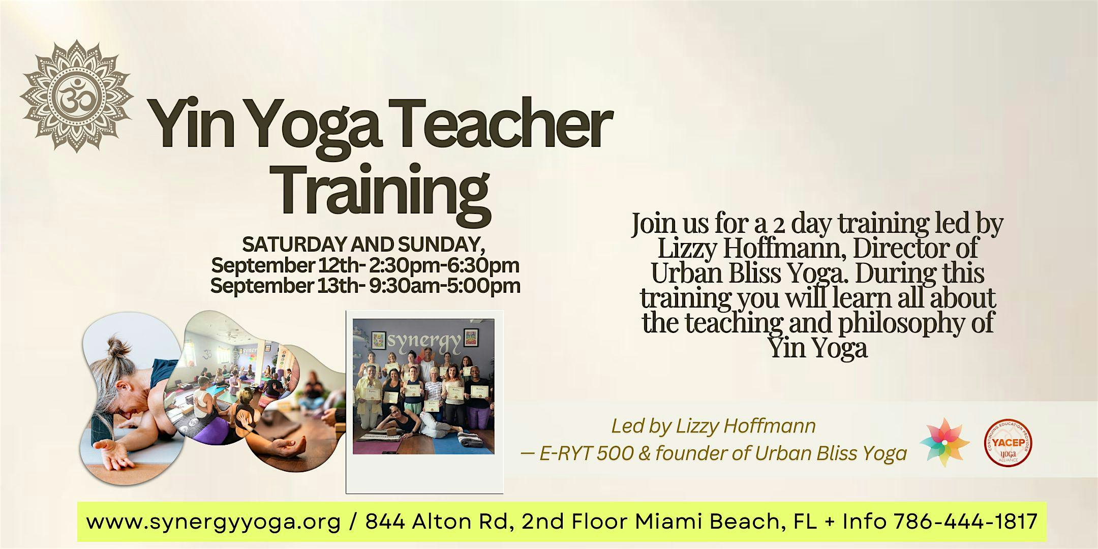 Yin Yoga Teacher Training   YACEP - Sept 12th & 13th !!