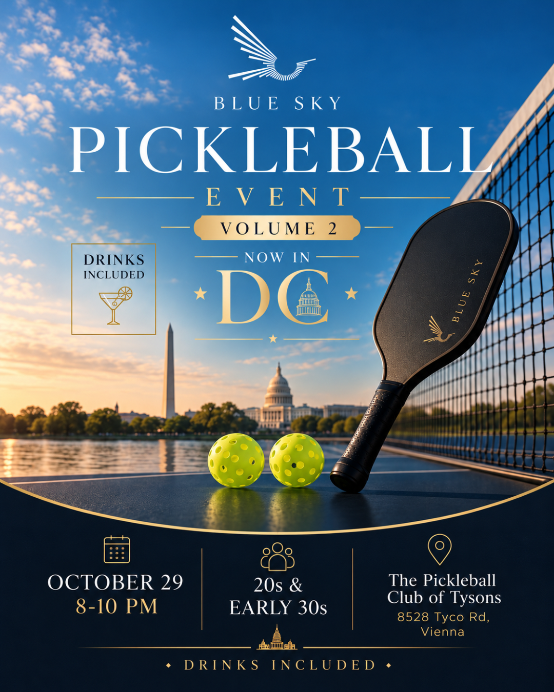 Blue Sky Mongolia in DC: 20s & Early 30s Social Hour & Pickleball