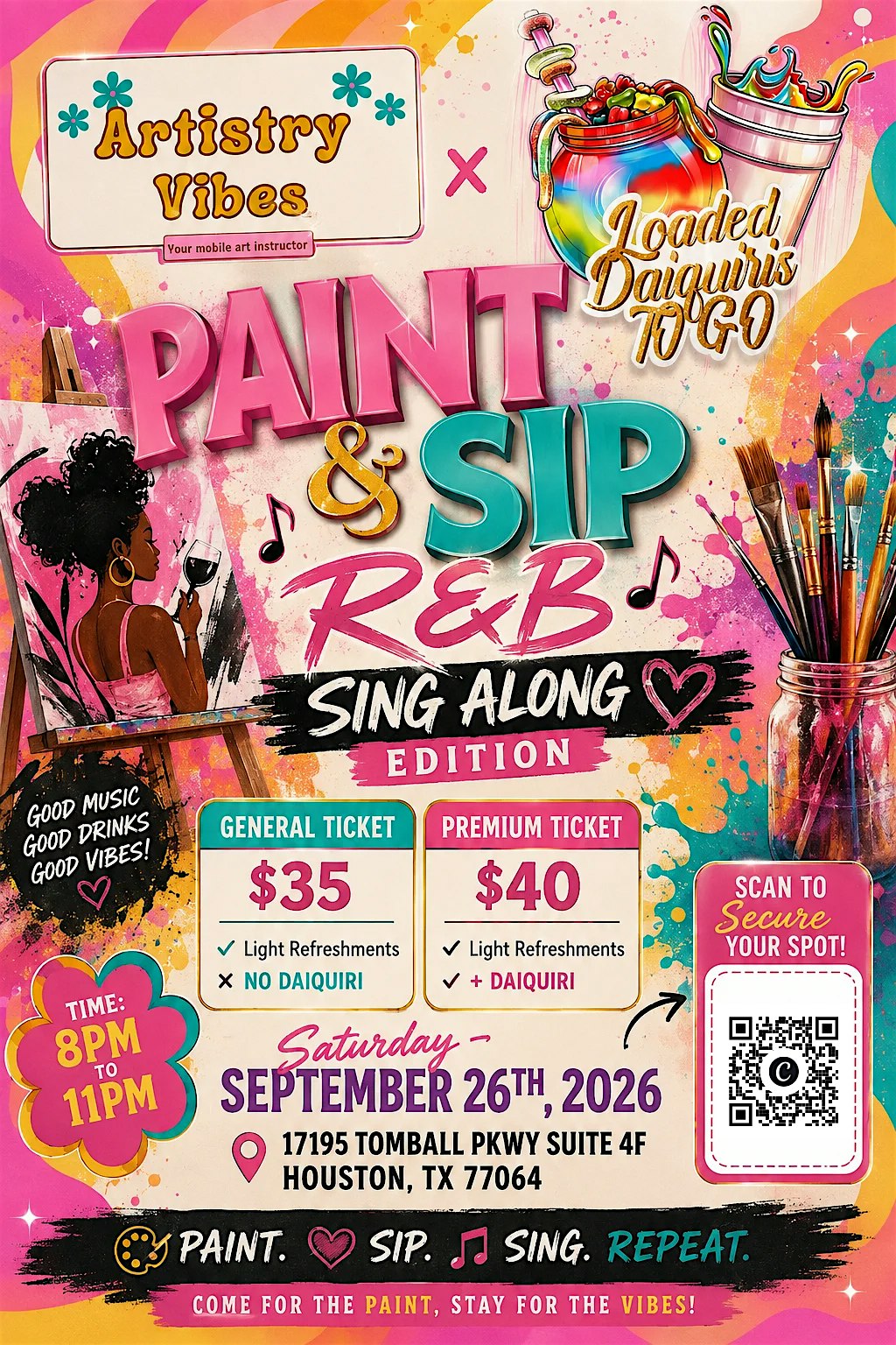 Paint &Sip  R&B Edition