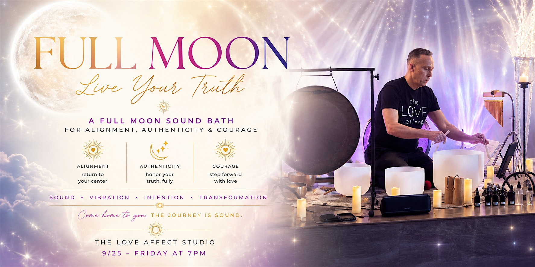 A Full Moon Sound Bath for Alignment, Authenticity & Courage