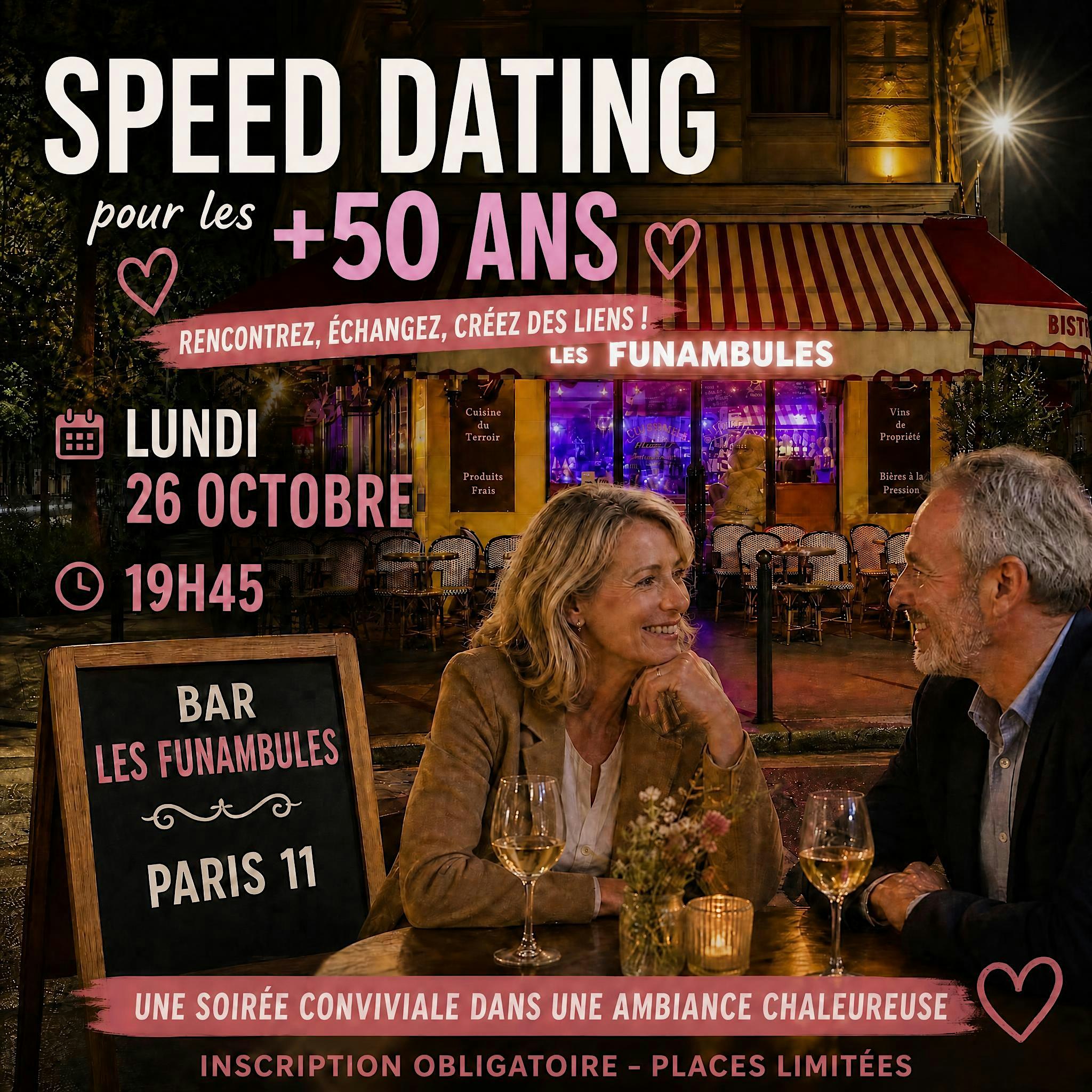 Speed dating ✨ célibataires + 50 ans