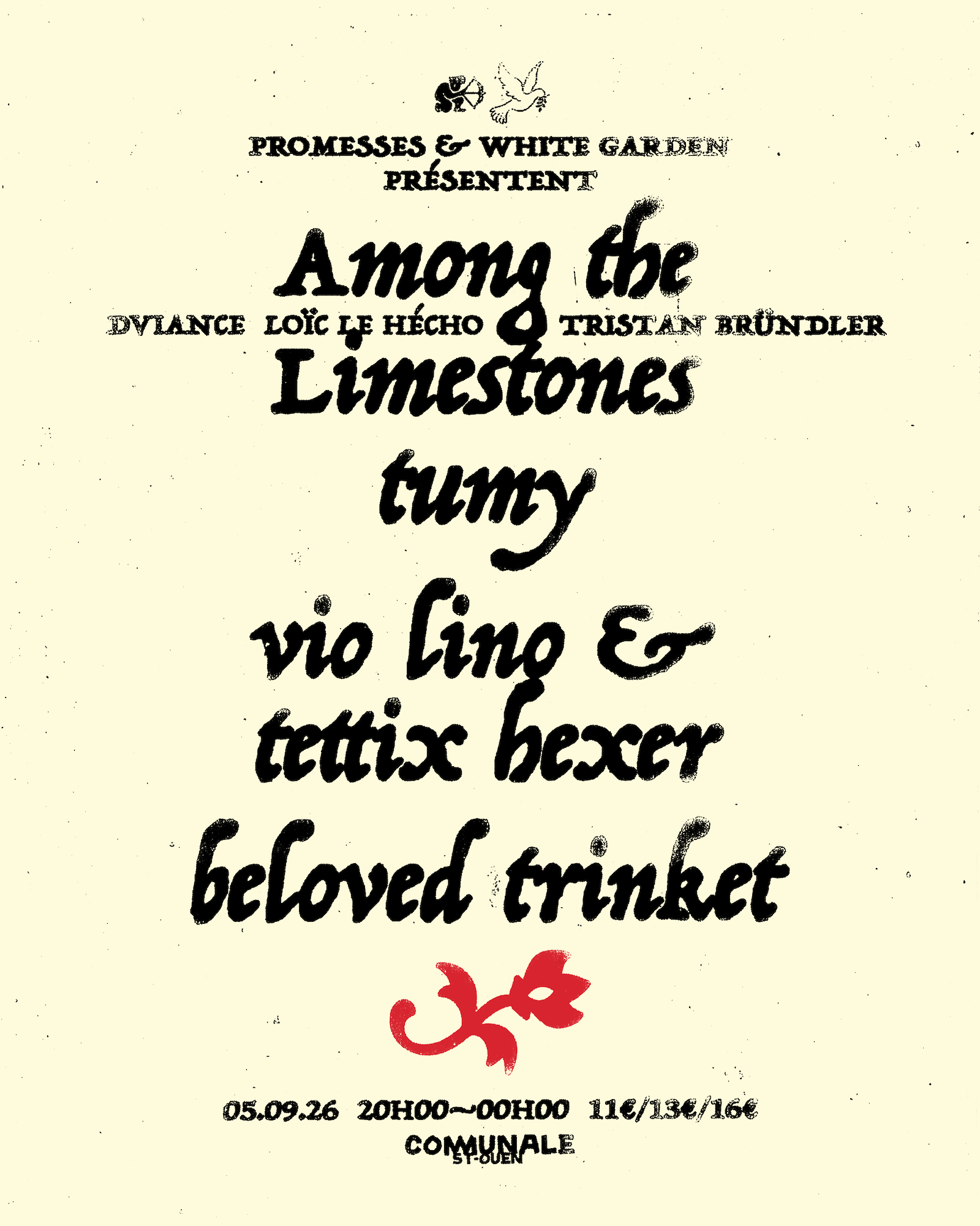 Promesses x White Garden: Among the Limestones, tumy, vio lino & Tettix Hexer, beloved trinket