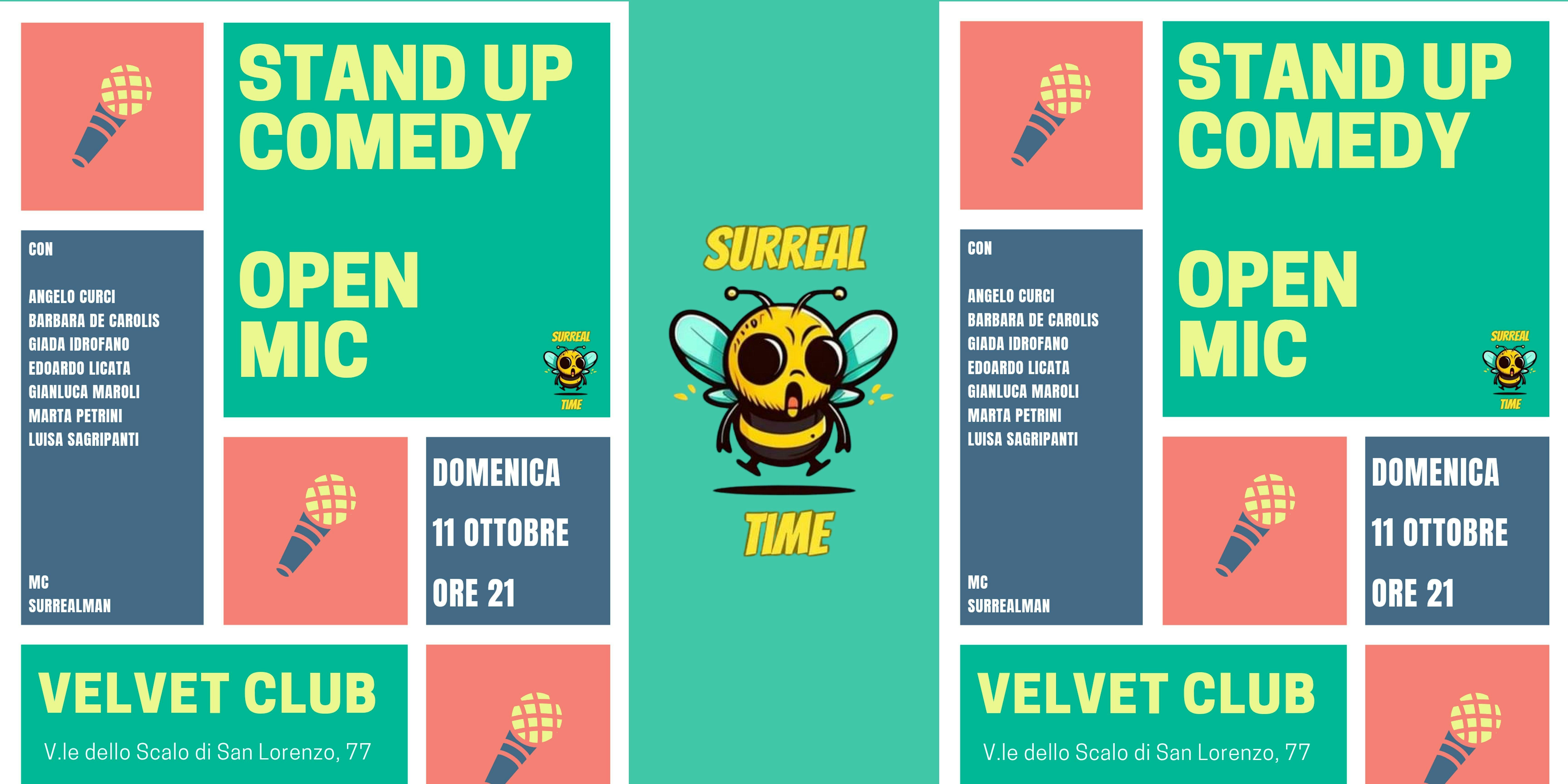 STAND UP COMEDY OPEN MIC  @VELVET CLUB, SAN LORENZO