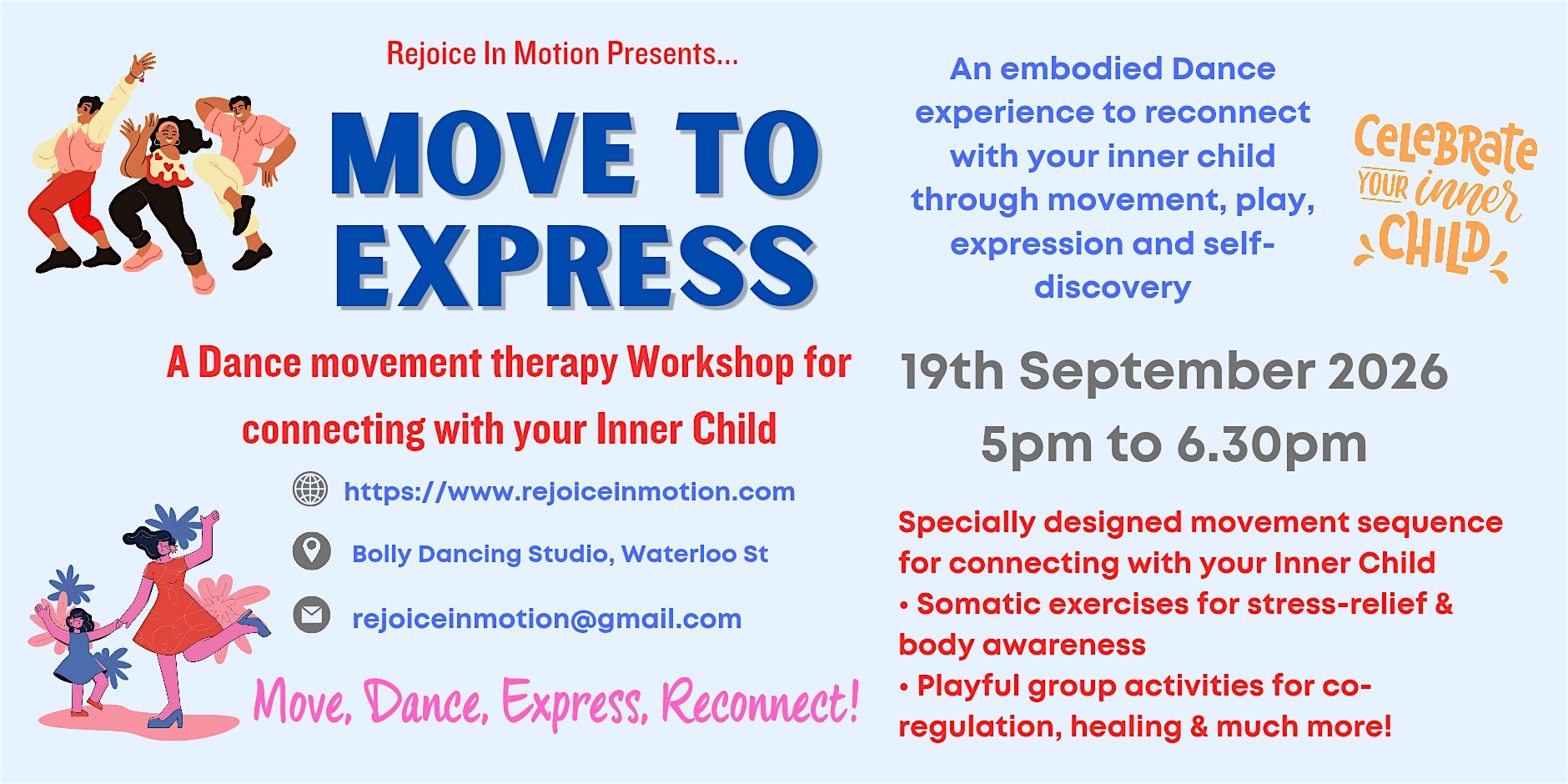 Move to Express- A Dance Therapy Workshop for Inner Child Reconnection