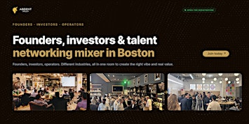 Startup Networking Boston: Founders, Investors & Talent Mixer