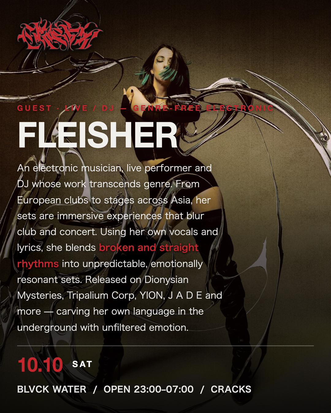 HARD TECHNO 'CRACKS' invites Fleisher(from Berlin) with FENGX2, LIZA, Kaoll, Shuk00, AMOR