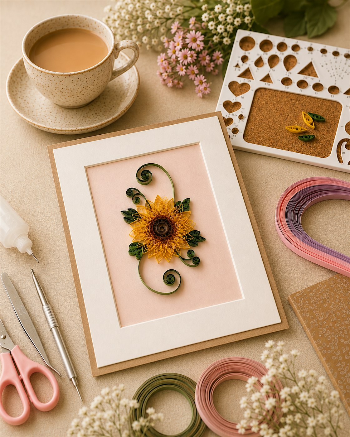Slow Morning: Framed Sunflower Quilling Workshop