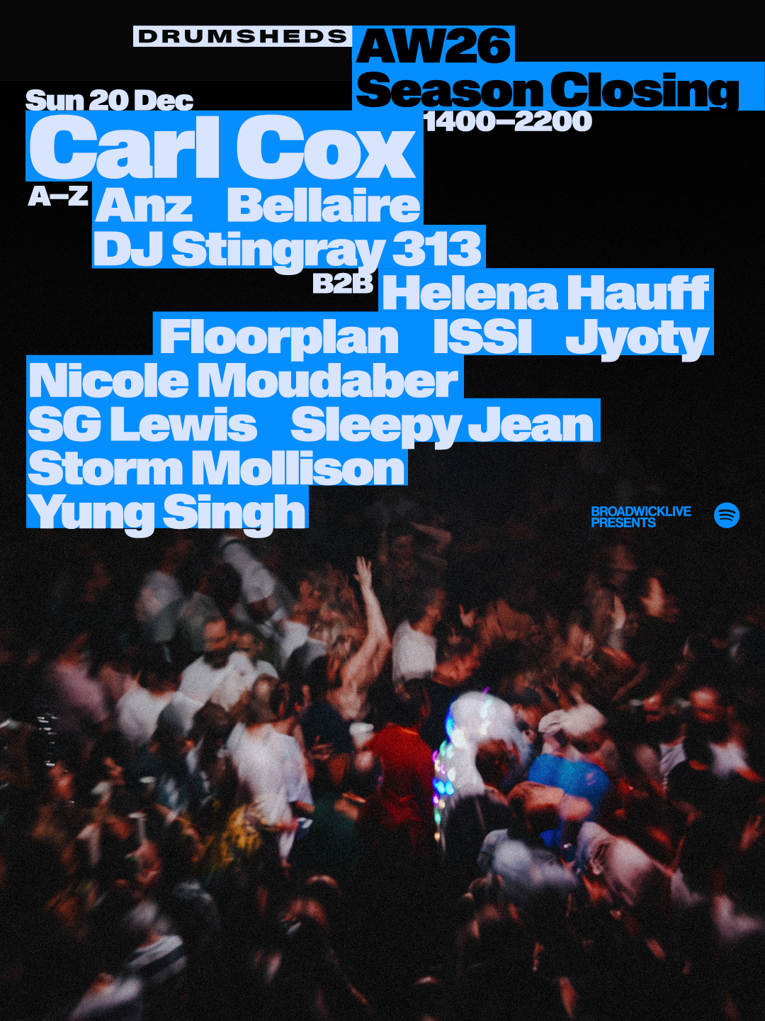 DRUMSHEDS AW26 Season Closing with Carl Cox