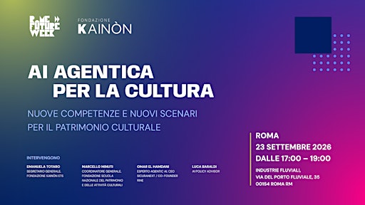 MASTERCLASS "AI AGENTICA PER LA CULTURA"