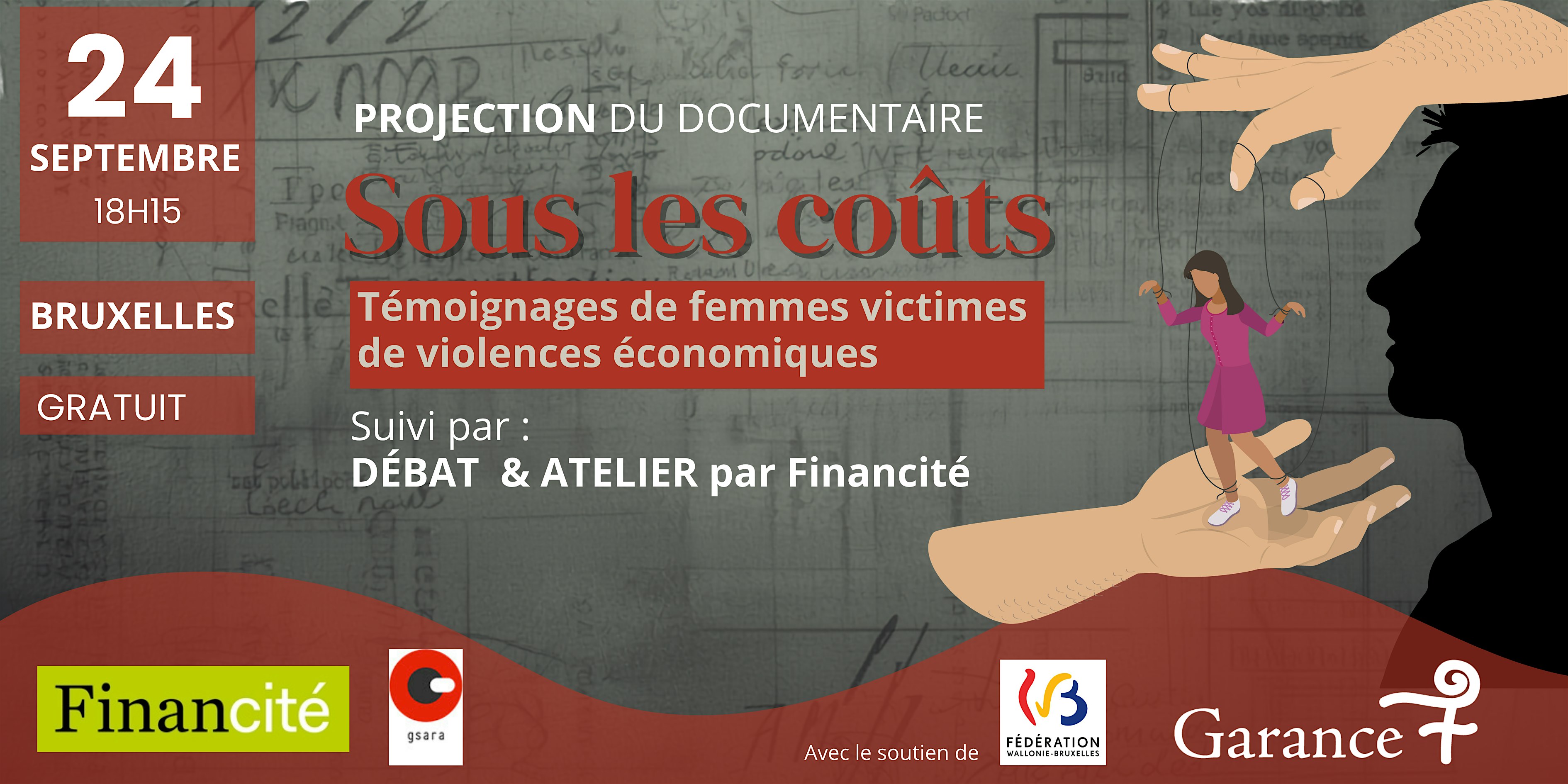 Ciné-débat  "Sous les coûts :  femmes victimes de violences économiques"