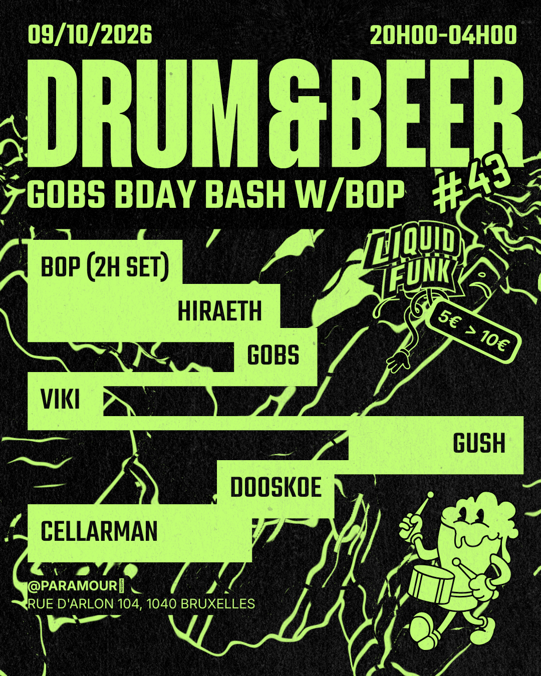 Drum & Beer #43: Gobs Bday Bash with Bop