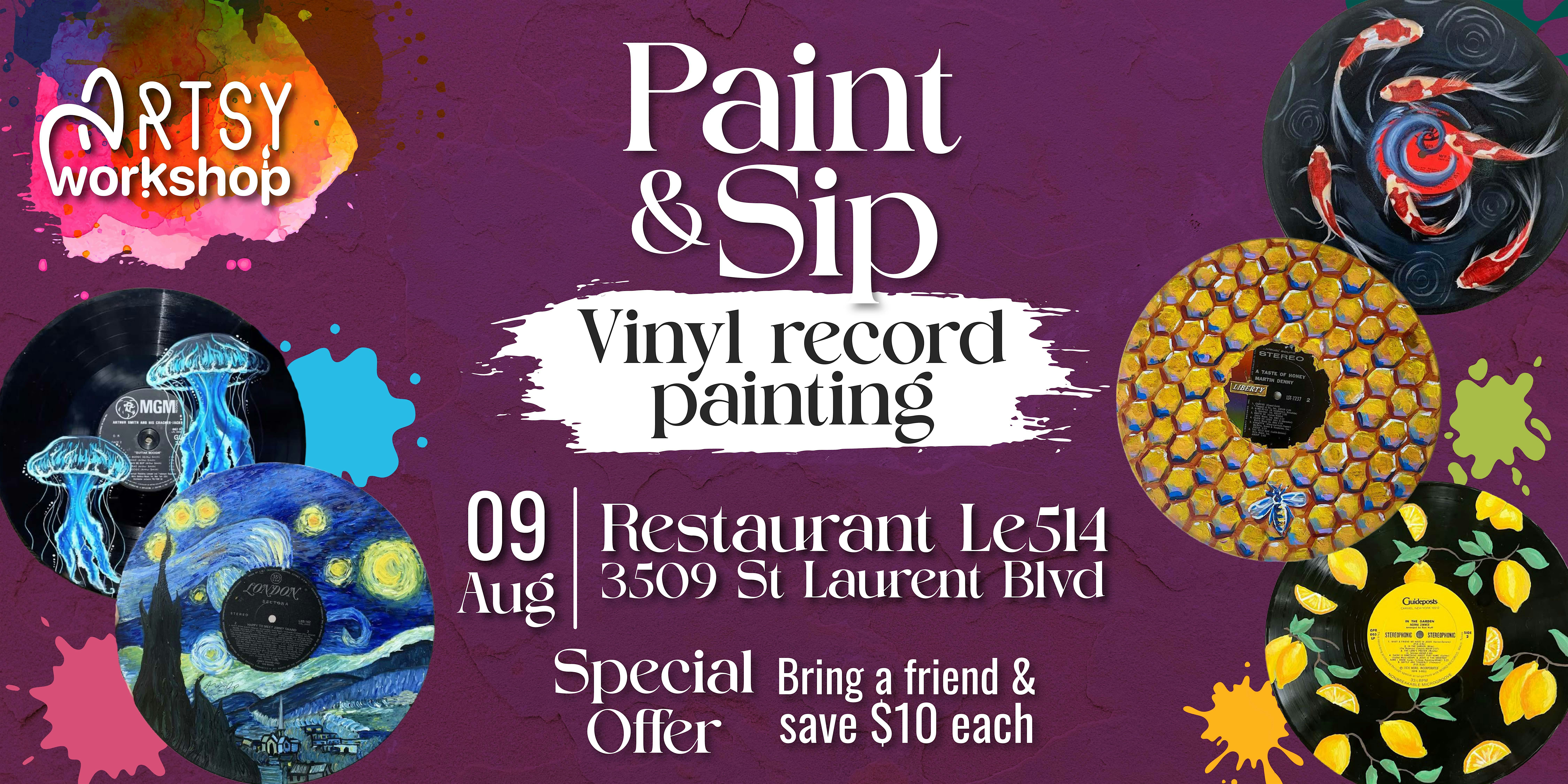 Paint & Sip | Vinyl Record Edition