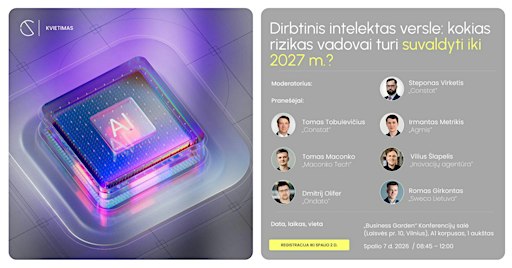 DI versle: kokias rizikas vadovai turi suvaldyti iki 2027 m.?
