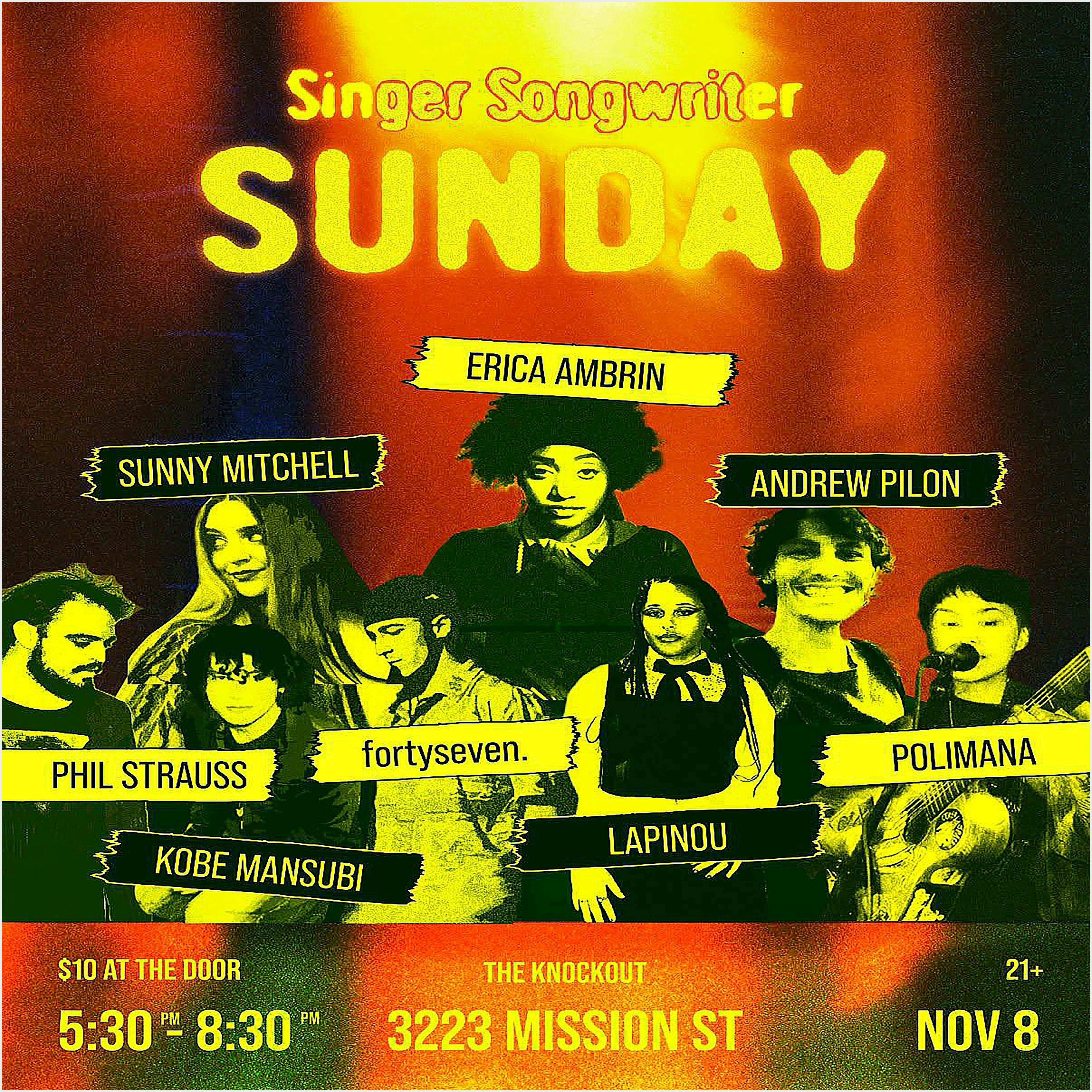 SINGER SONGWRITER SUNDAY AT THE KNOCKOUT! 