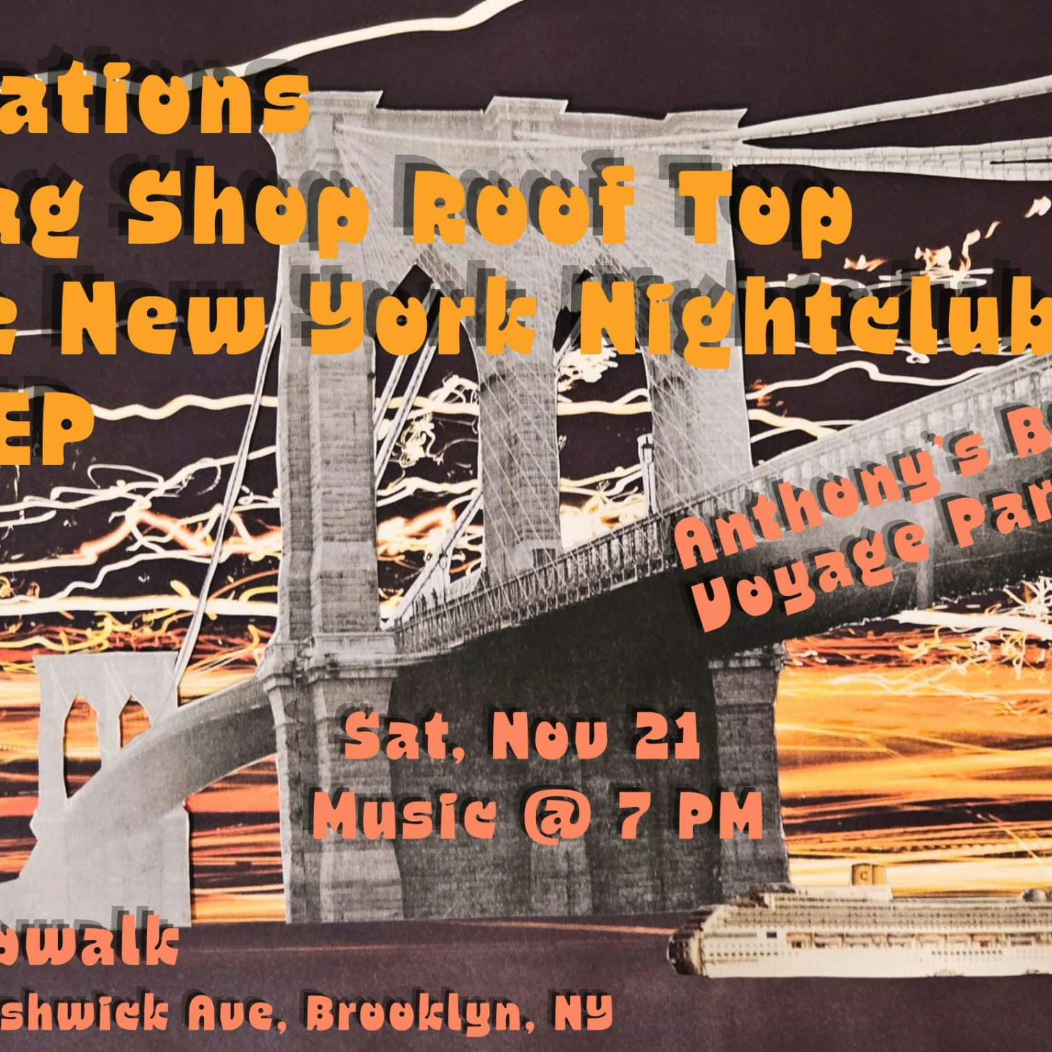 Fixations, Shag Shop Roof Top, The New York Nightclubs, MEEP