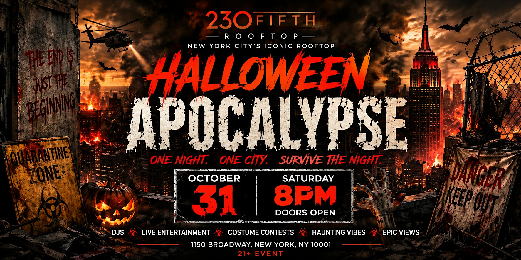 APOCALYPSE SATURDAY HALLOWEEN PARTY @230 Fifth Rooftop