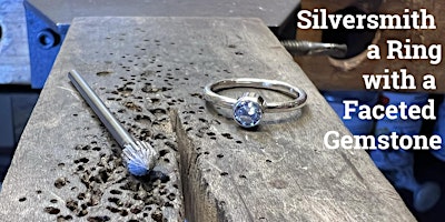 Silversmith a Ring with a Faceted Gemstone