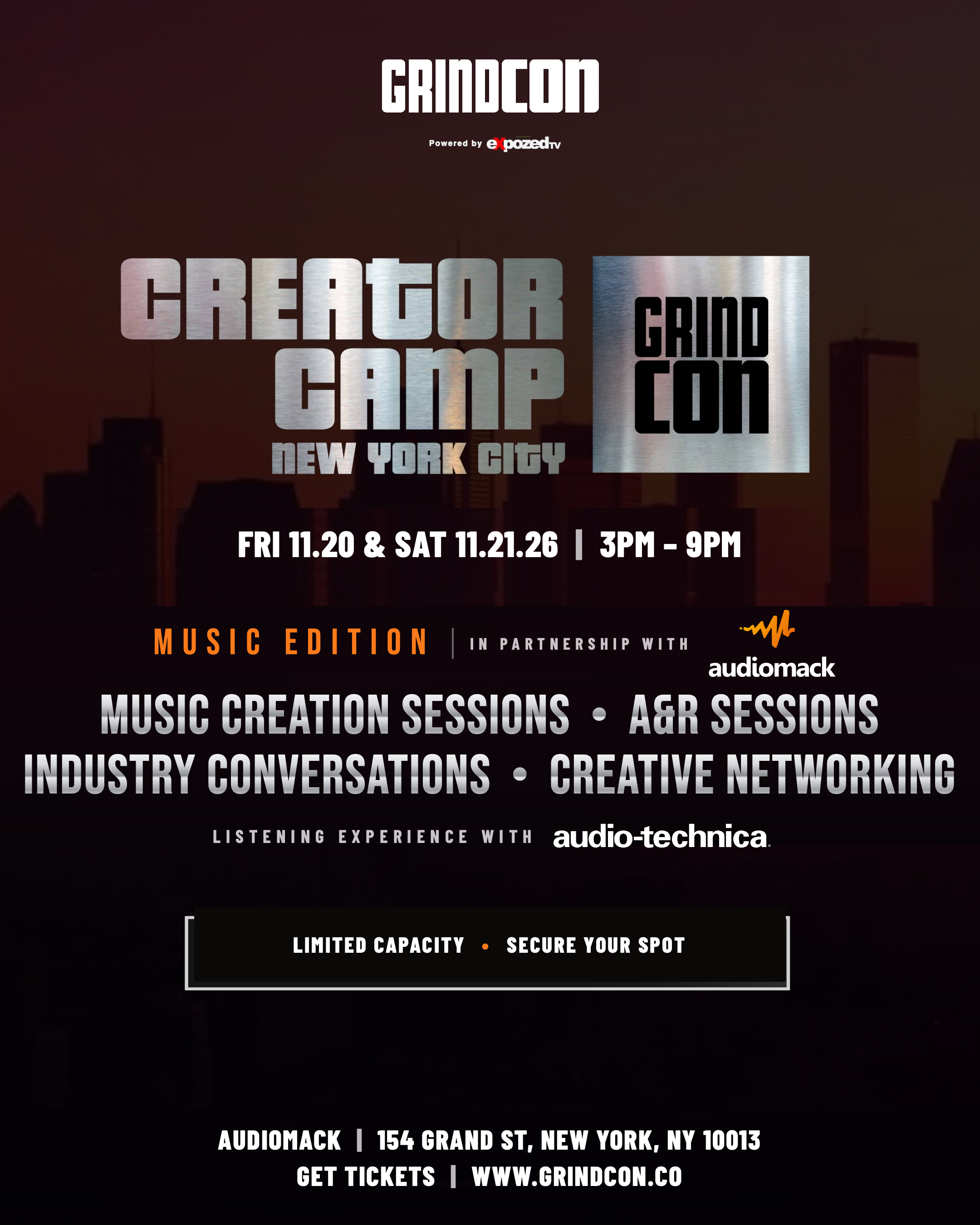 GRINDCON CREATOR CAMP NYC: MUSIC EDITION | In Partnership with Audiomack