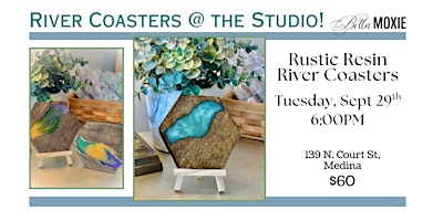 Rustic Resin River Coasters