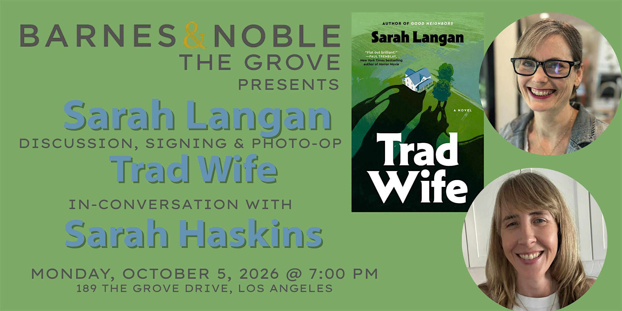 Sarah Langan signs TRAD WIFE at B&N The Grove