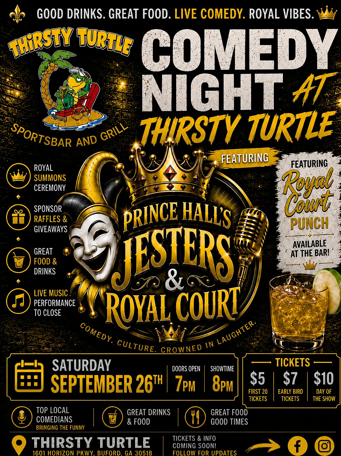 Prince Hall’s Jesters & Royal Court September 26th
