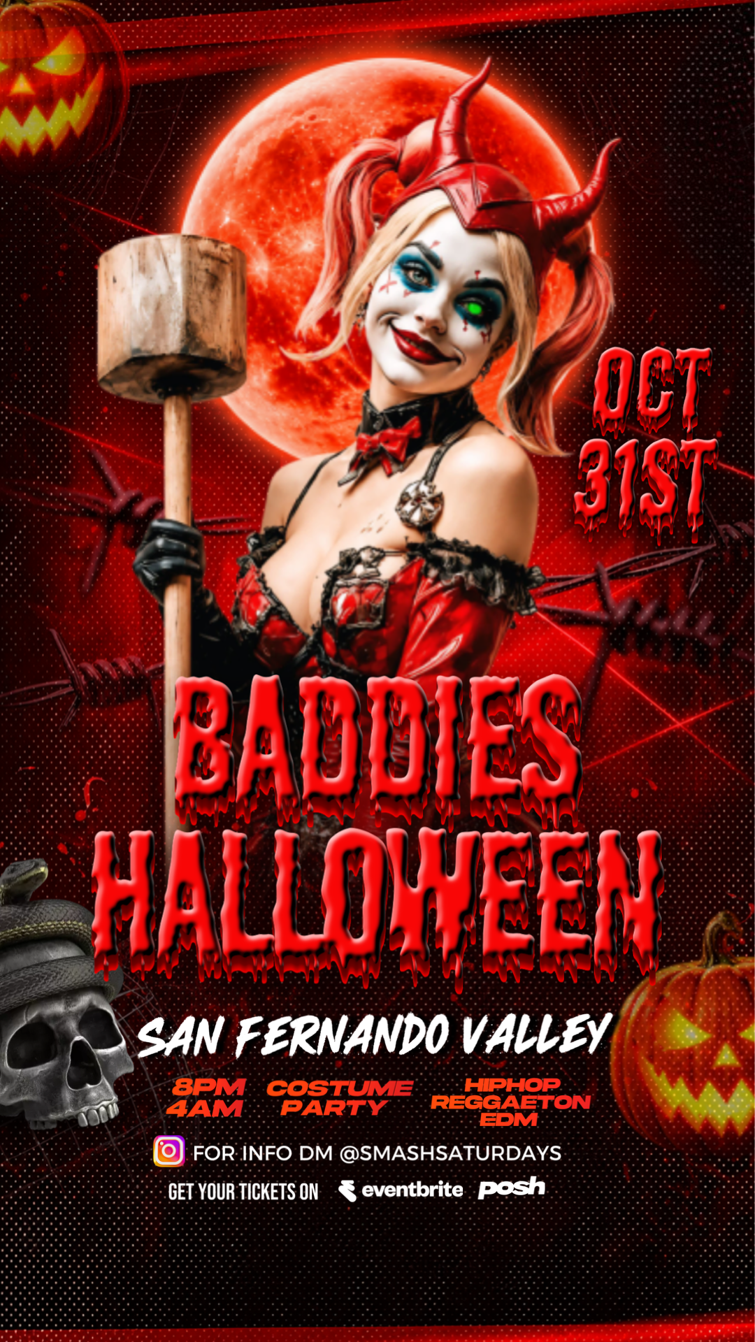 Baddies Halloween 18+ Smash Saturdays Host DJ SMOKE ONE
