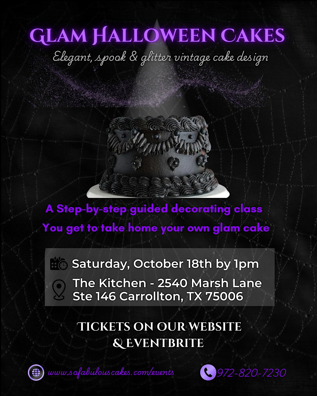 Halloween Glam Cake Class