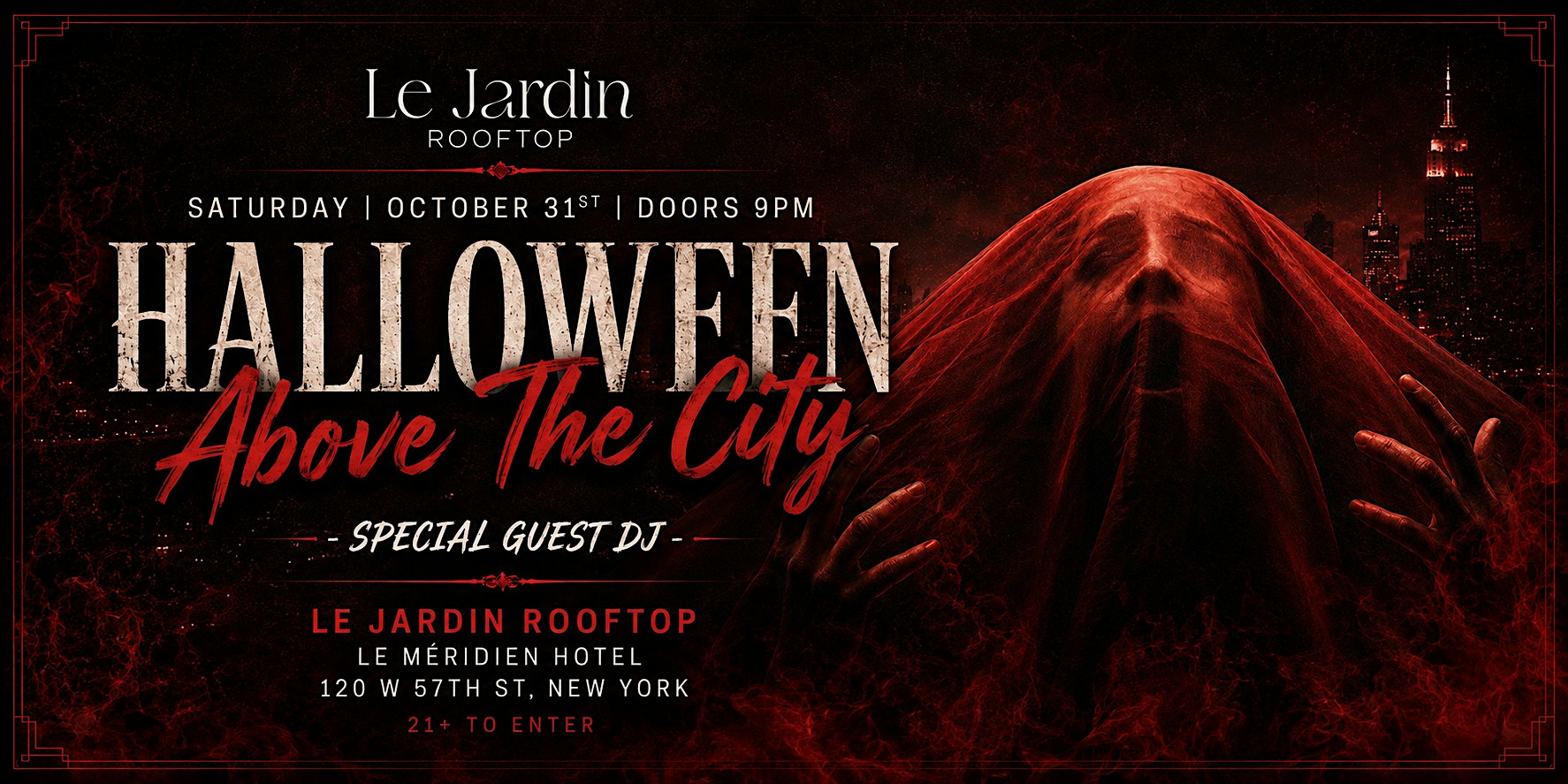 Halloween Party Above The City @  Le Jardin Rooftop NYC - Sat 10/31