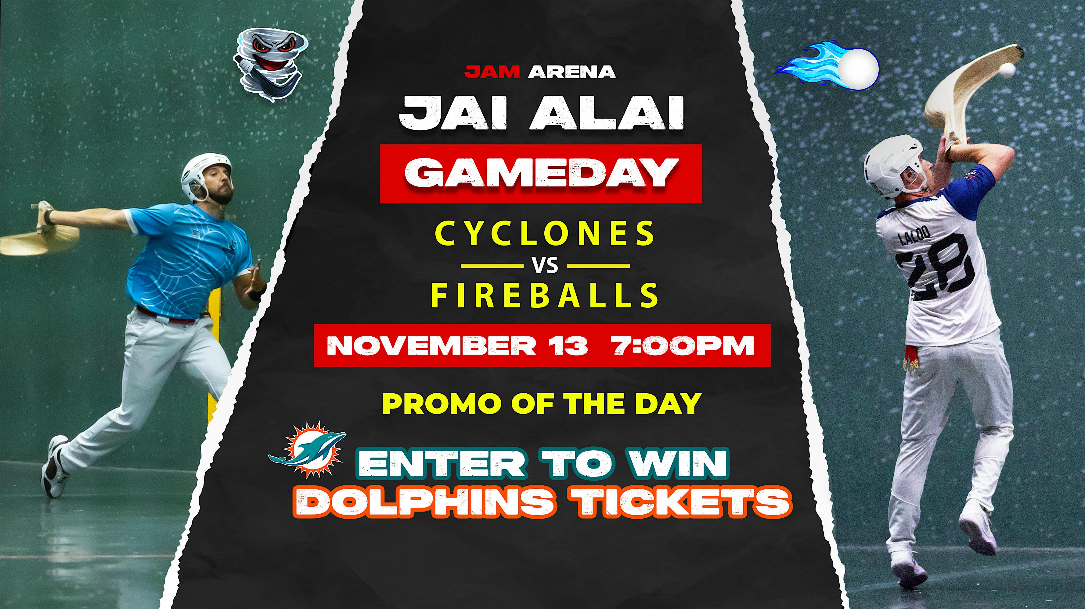 World Jai Alai League: Cyclones vs Fireballs | Fri, Nov. 13