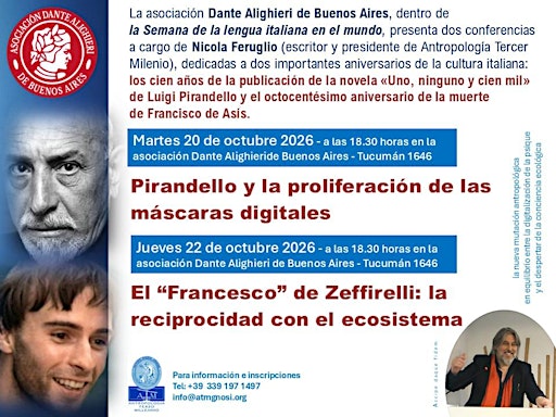 Conferencias sobre PIRANDELLO y SAN FRANCISCO de NICOLA FERUGLIO