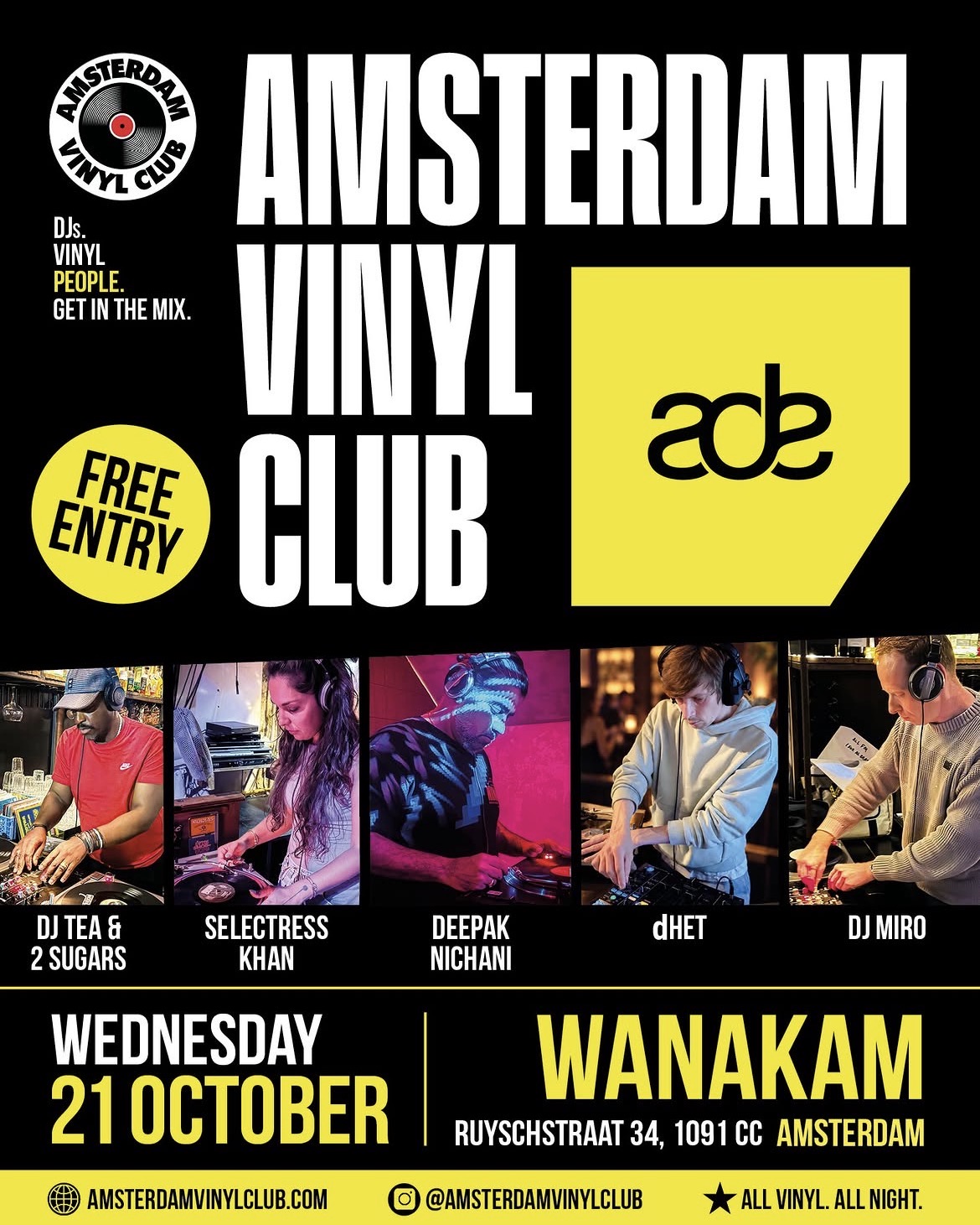 Amsterdam Vinyl Club x Wanakam- ADE opening night