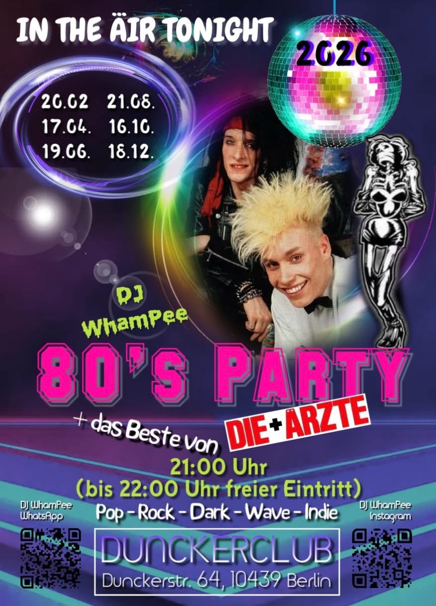 'IN THE ÄIR TONIGHT' Die 80er-Party by DJ WhamPee