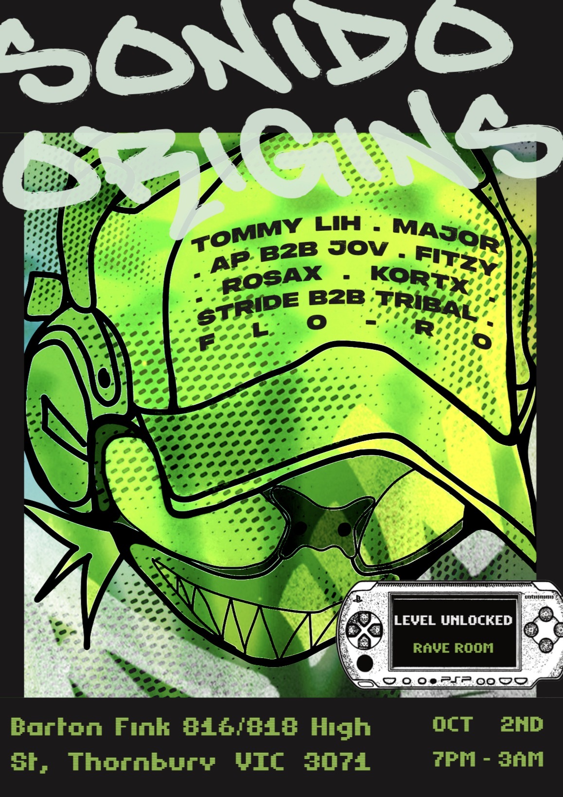 Sonido Origins (Tommy LiH, Major, AP B2B JOV, Fitzy, ROSAX, Kortx, STRIDE B2B TRIBAL, FLO-RO)