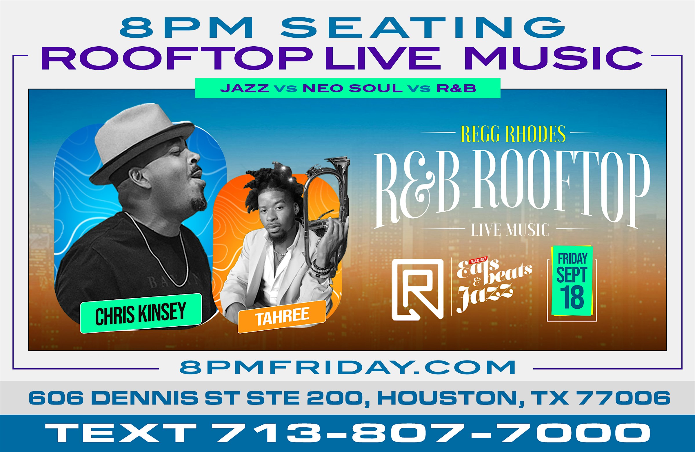 HOUSTON ROOFTOP LIVE MUSIC NIGHT -  (8PM - FRIDAY & WEDNESDAY)