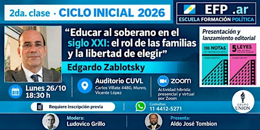 Esc. Form. Política. Segunda clase. E. Zablotsky. Lunes 26/10, 18:30 hs