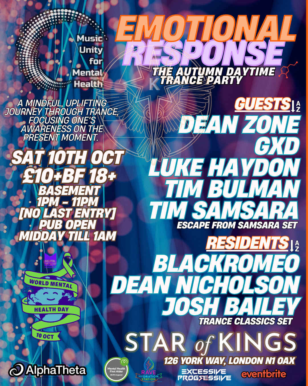 Music Unity For Mental Health presents Emotional Response Autumn Daytime Trance Party