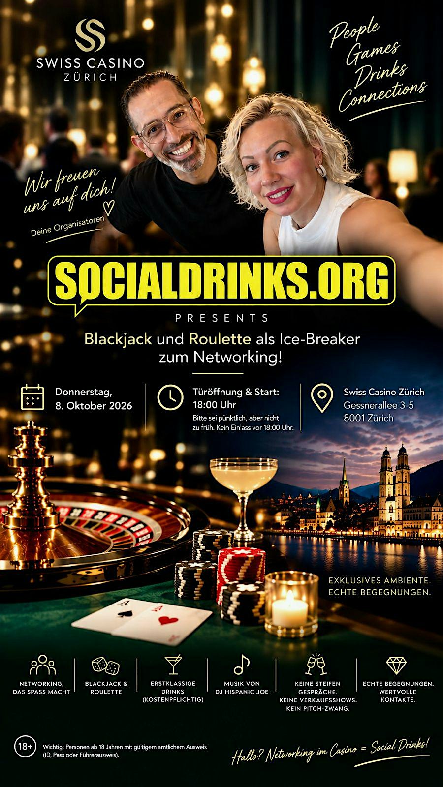 Social Drinks by Swiss Casino -  Networking Event in Zürich am 08.10.26