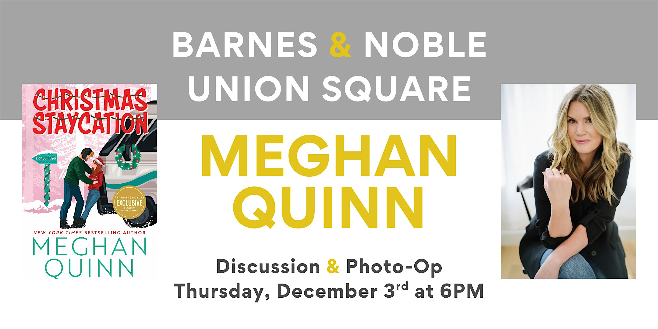 Meghan Quinn celebrates CHRISTMAS STAYCATION at B&N Union Square