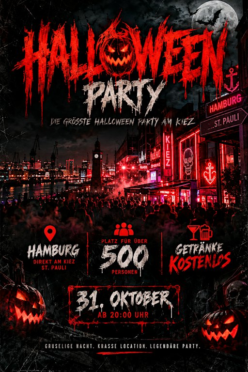 Halloween Party Hamburg + 500 Gästen
