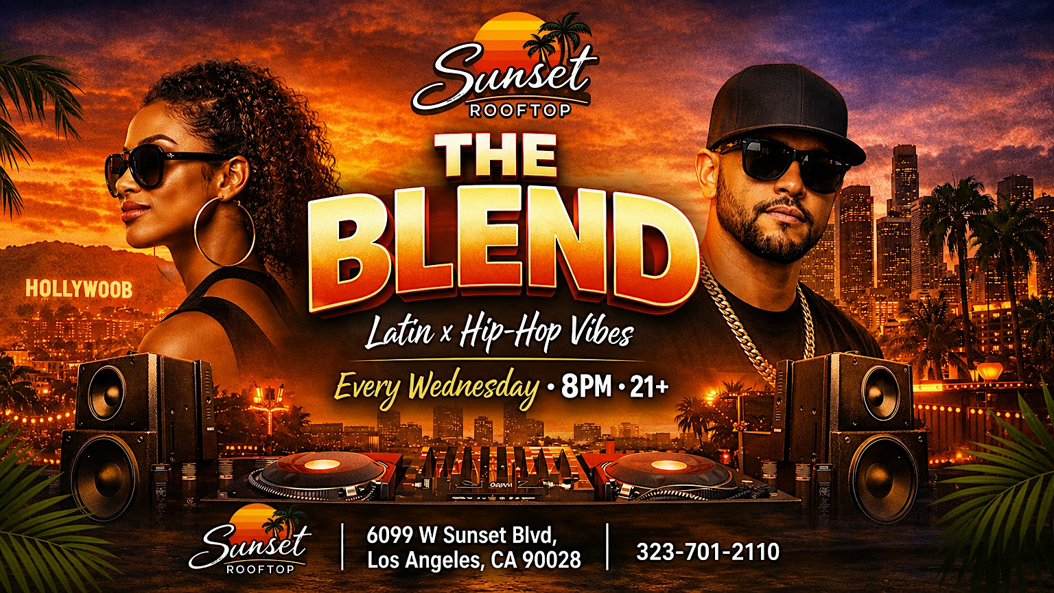 the Blend at sunset, Latin and Hip‑Hop