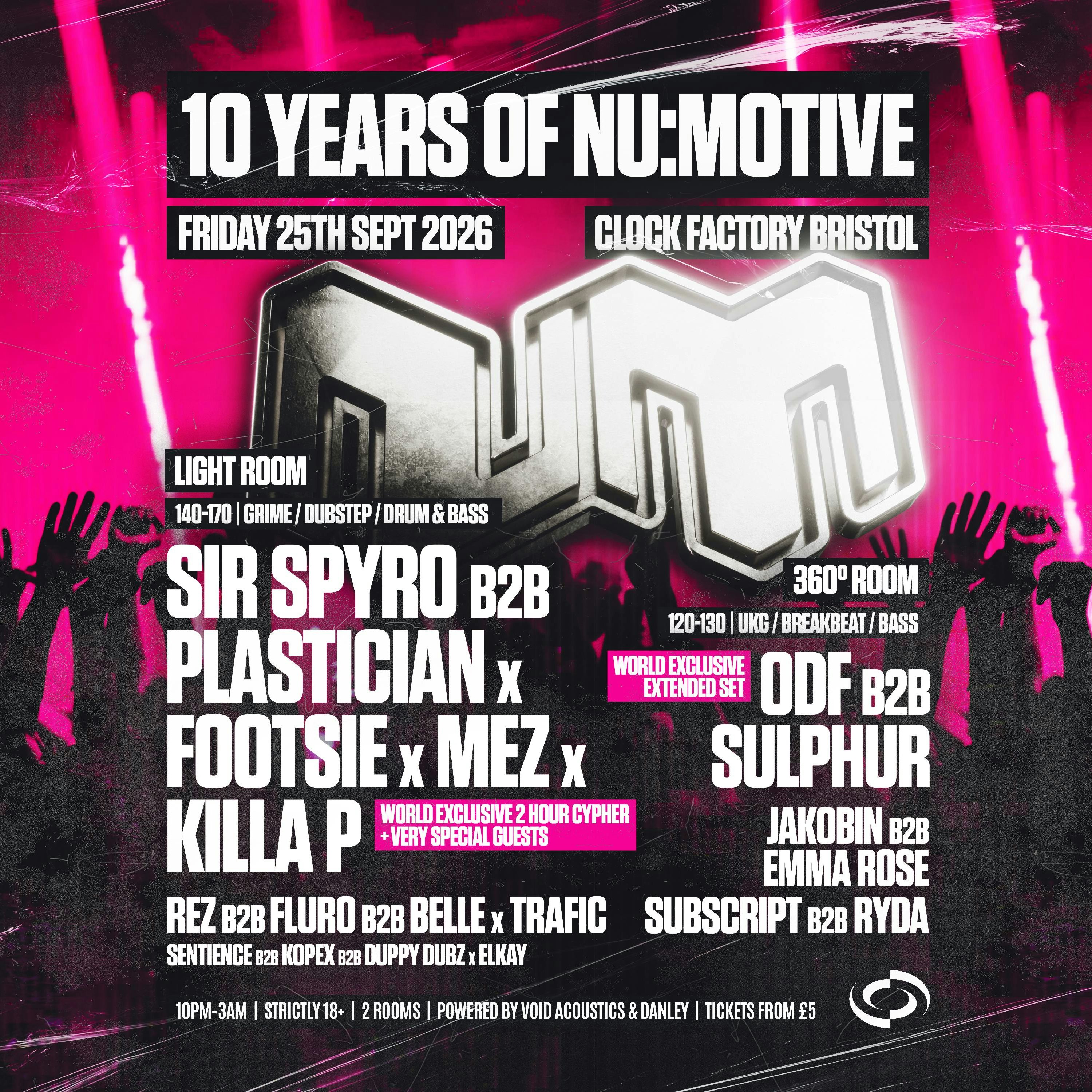 10 Years of NM: Sir Spyro B2B Plastician, Footsie, Killa P, Mez, ODF B2B Sulphur + Many More