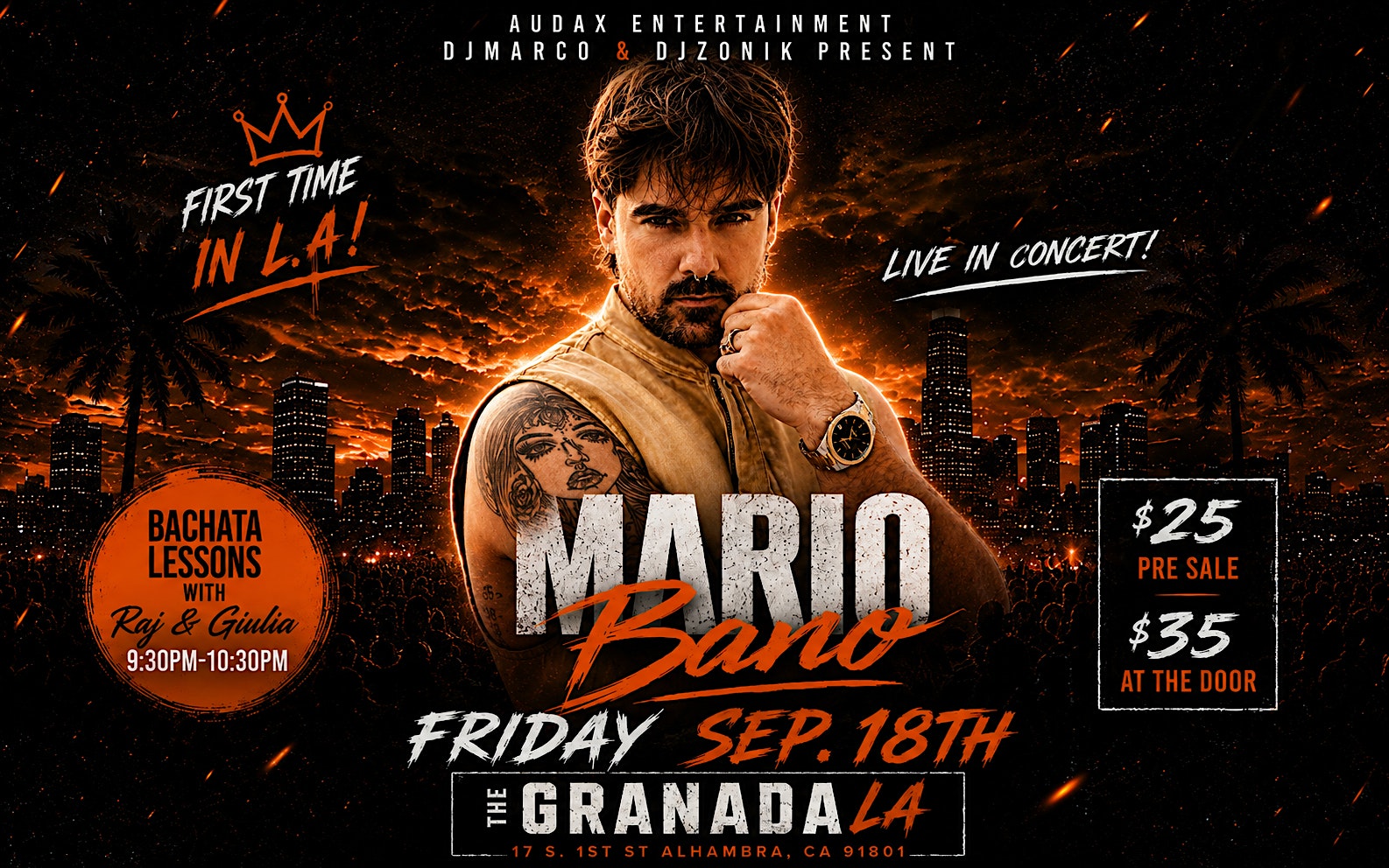 Mario Baro Live at The Granada L.A.