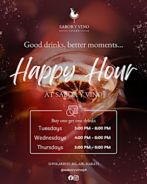 Happy Hours at Sabor Y Vino Makati  Biggest Tavern in Makati