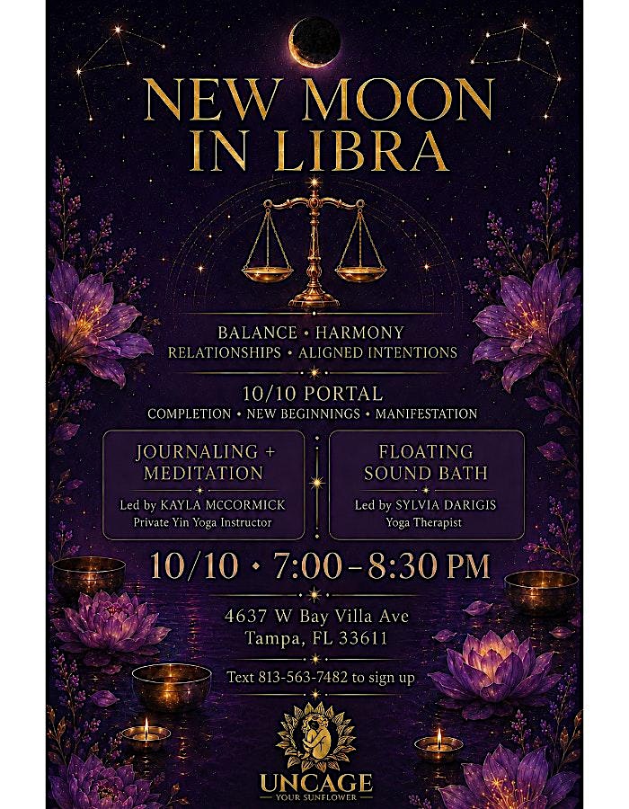 New Moon in Libra Journaling, Meditation & Floating Sound Bath
