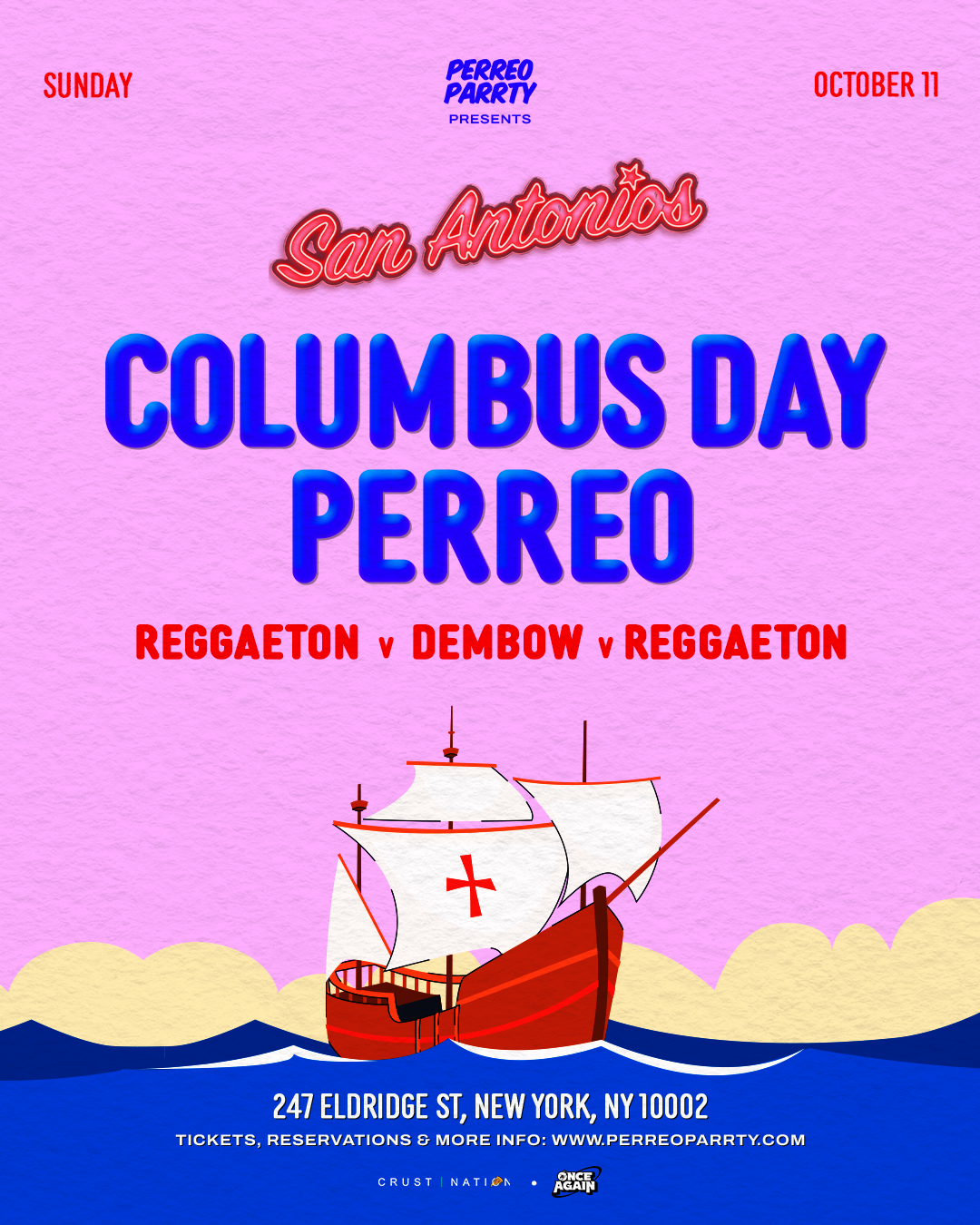 Colombus Day Perreo #1 Reggaeton Cocktail Bar