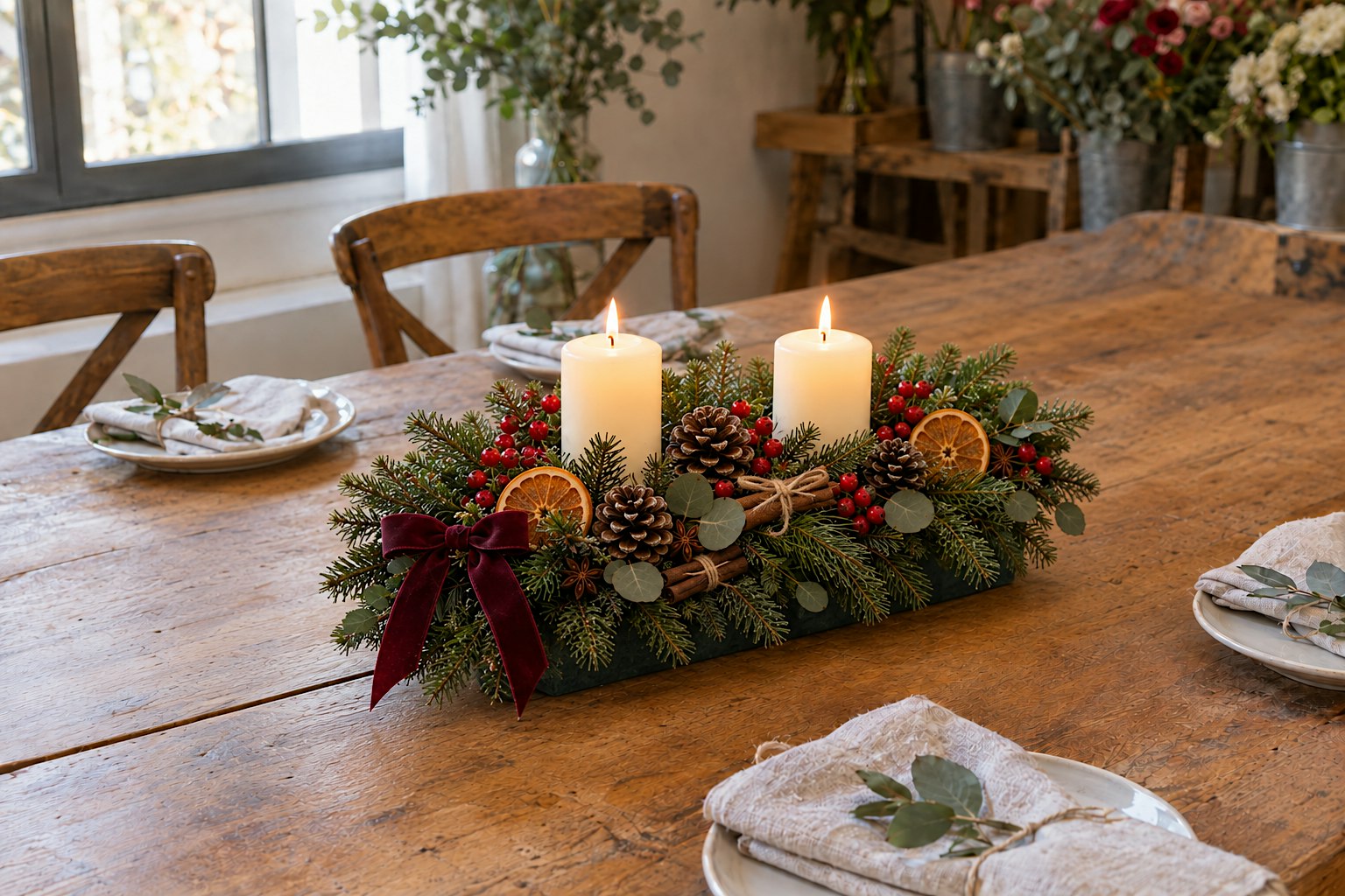 Taller de Centros de Mesa Navideños - Christmas Table Centrepiece Workshop