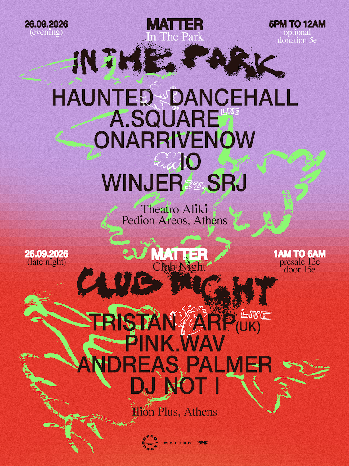 matter in the Park + Club Night with Tristan Arp (live)
