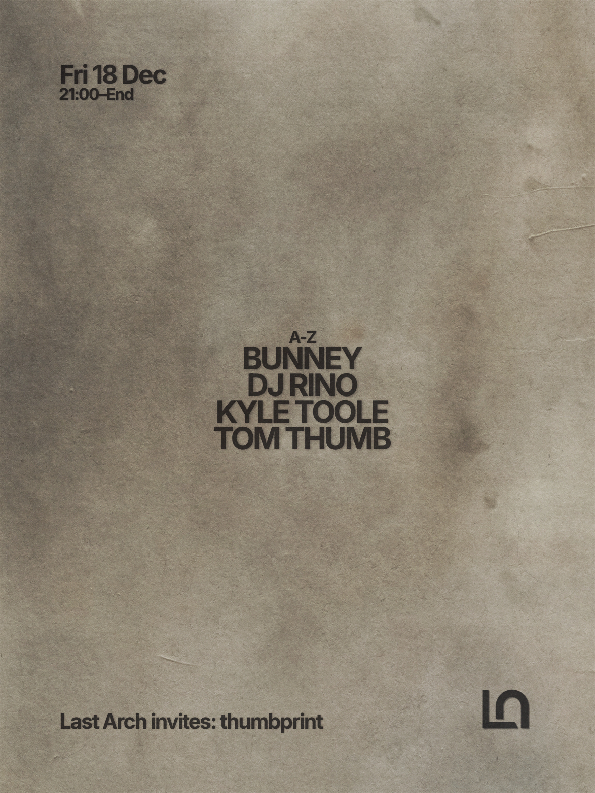 Last Arch invites: thumbprint 
