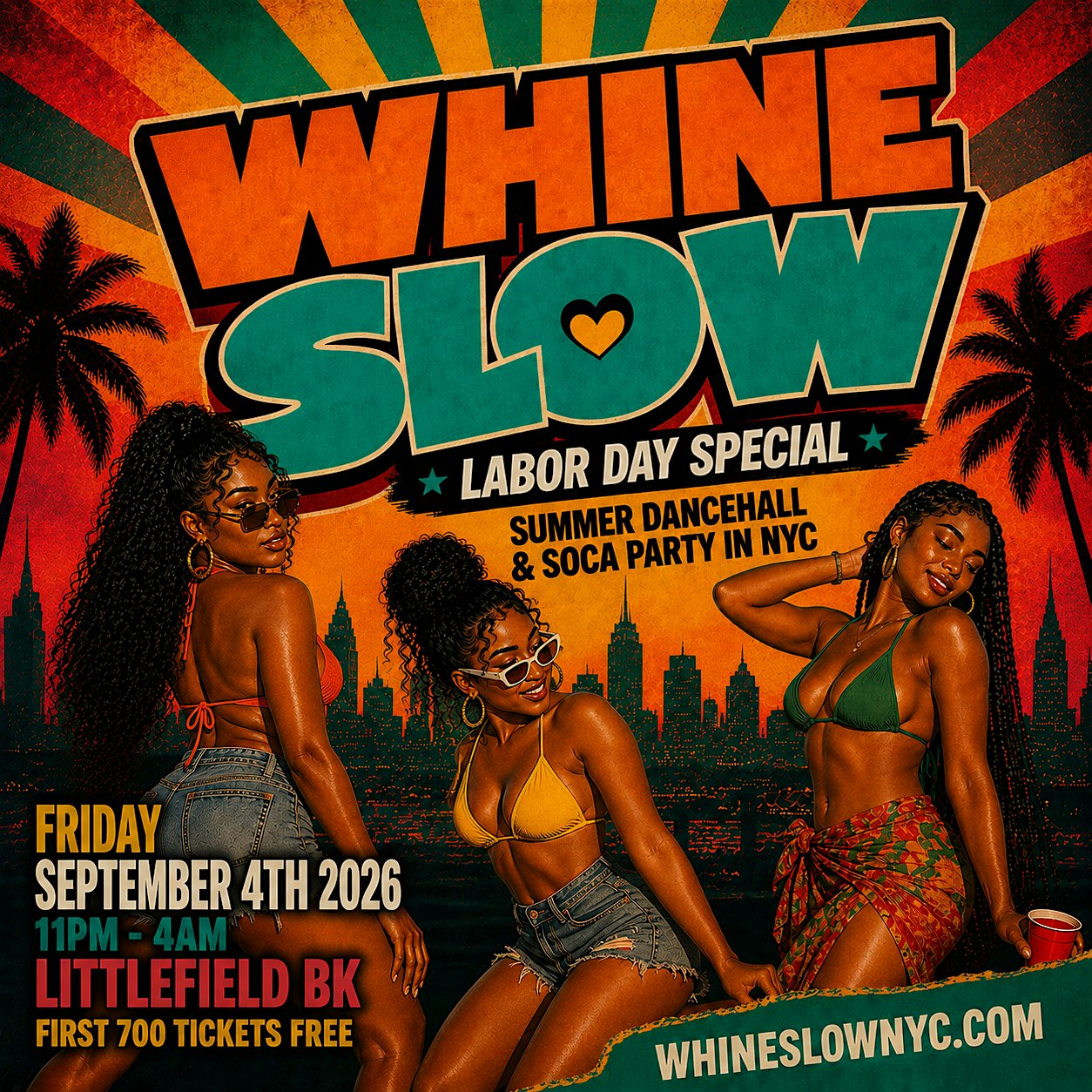 WHINE SLOW - NYC's Sexiest Dancehall Labor Day Party (Free B4 12AM w tix)